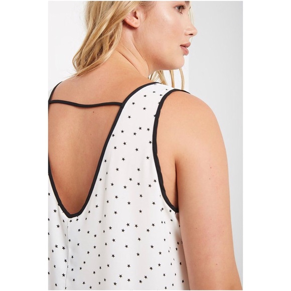 Last ☝️Curvy White Chiffon Print Sleeveless Top - Picture 3 of 6